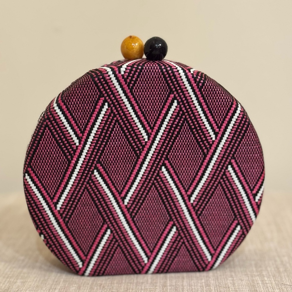 Anthropologie woven pattern clutch